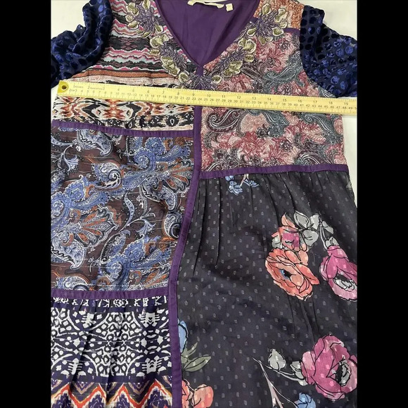 Soft Surroundings All Together Patchwork Dress Boho Hippie Fall Y2K XS - Picture 4 of 9